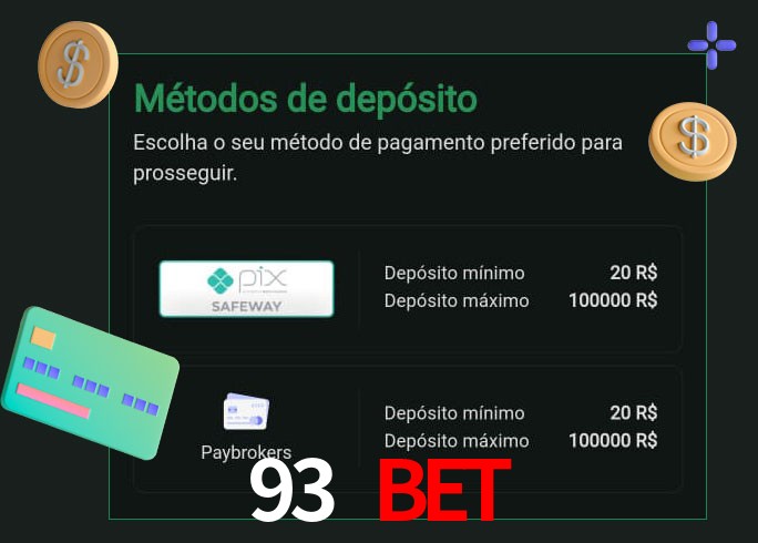 O cassino 93 bet oferece uma grande variedade de métodos de pagamento